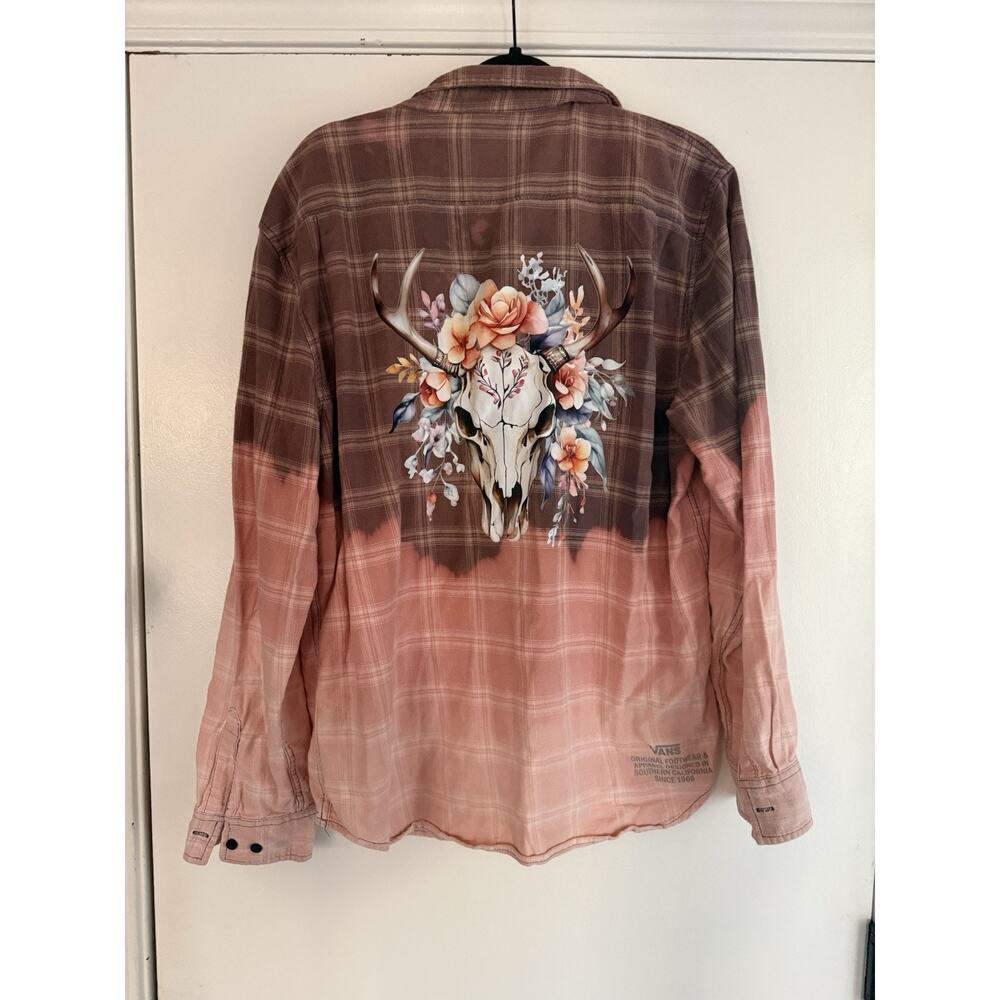 Vans Women's Long Sleeve Plaid Button Up Blouse Size XL - Picture 2 of 9
